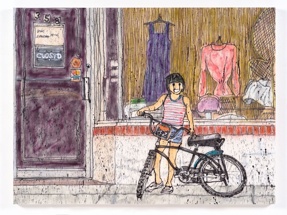 Untitled, 2021 Acrylic paint, aerosol on canvas 120 x 160 cm. ©2021 MADSAKI/Kaikai Kiki Co., Ltd. All Rights Reserved. Courtesy Perrotin